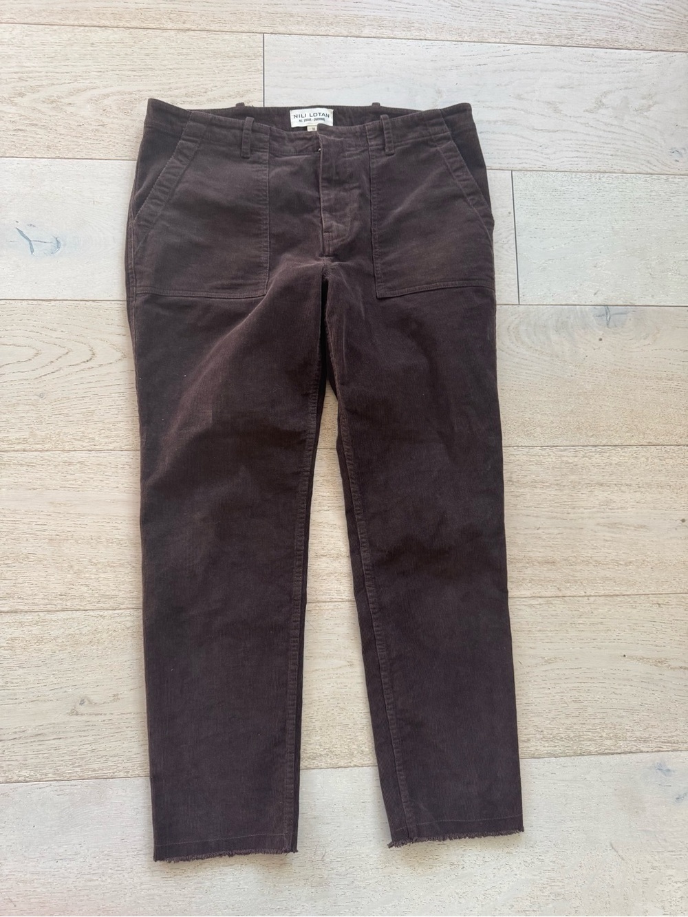 Nili Lotan Cord pants raw hem 10